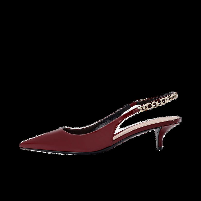 Кецове и обувки Gucci Chain Slingbacks Бургунди | 782832BNC806207