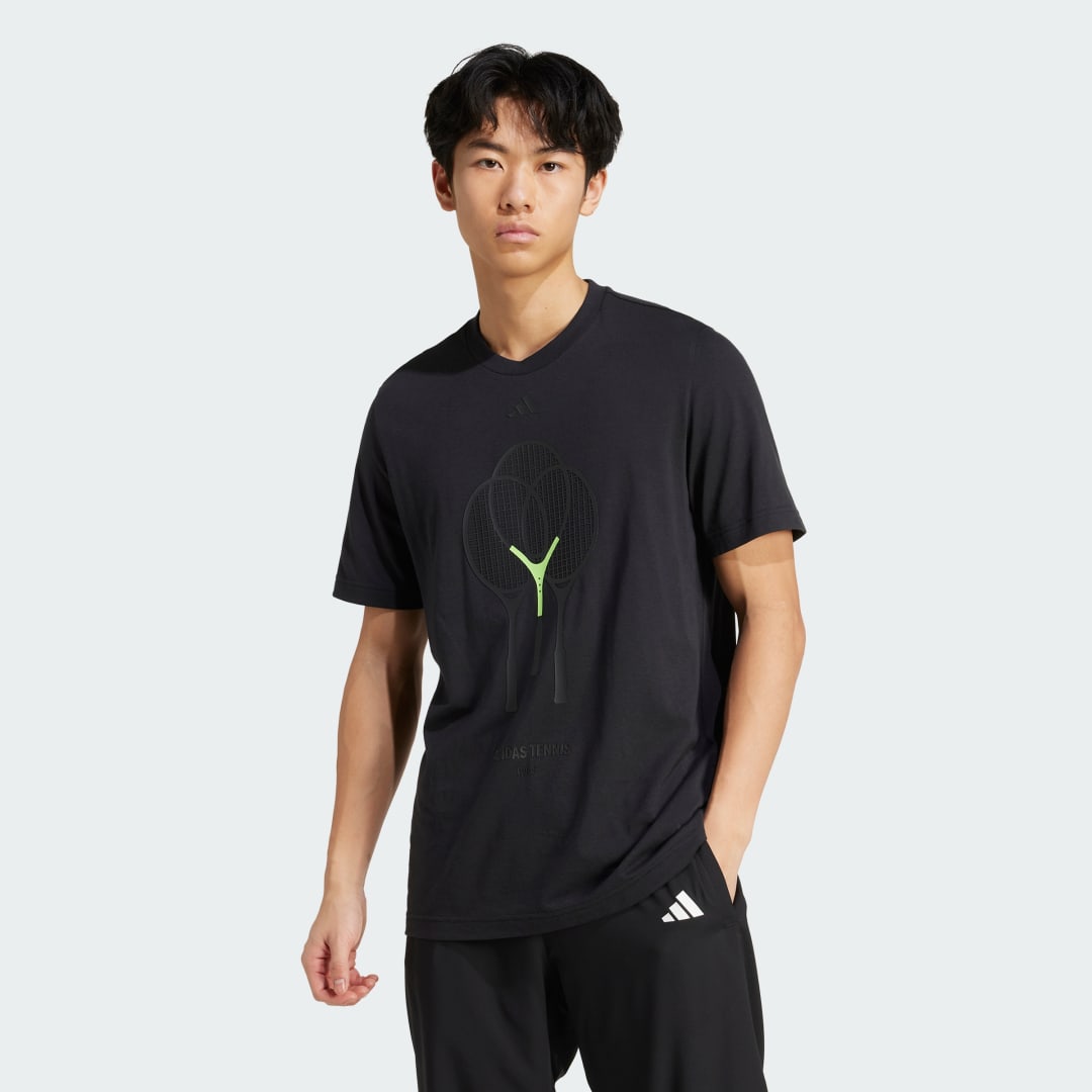 Тениска adidas Performance Tennis 3 Rackets Graphic Tee Черно | JJ1410, 0