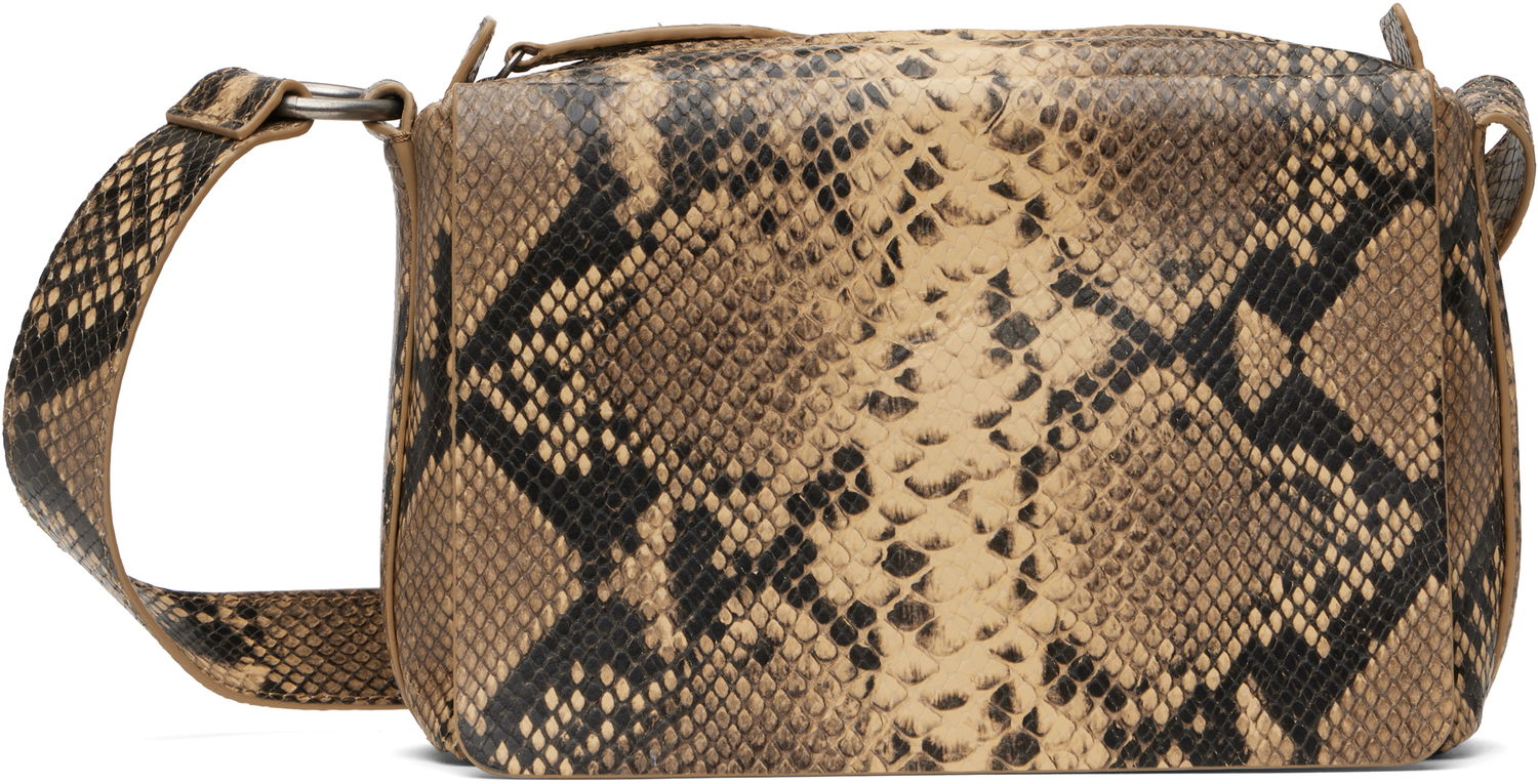 Чанта през рамо Dries Van Noten Dries Van Noten Snakeskin Crossbody Bag Бежово | 251-021512-397, 0