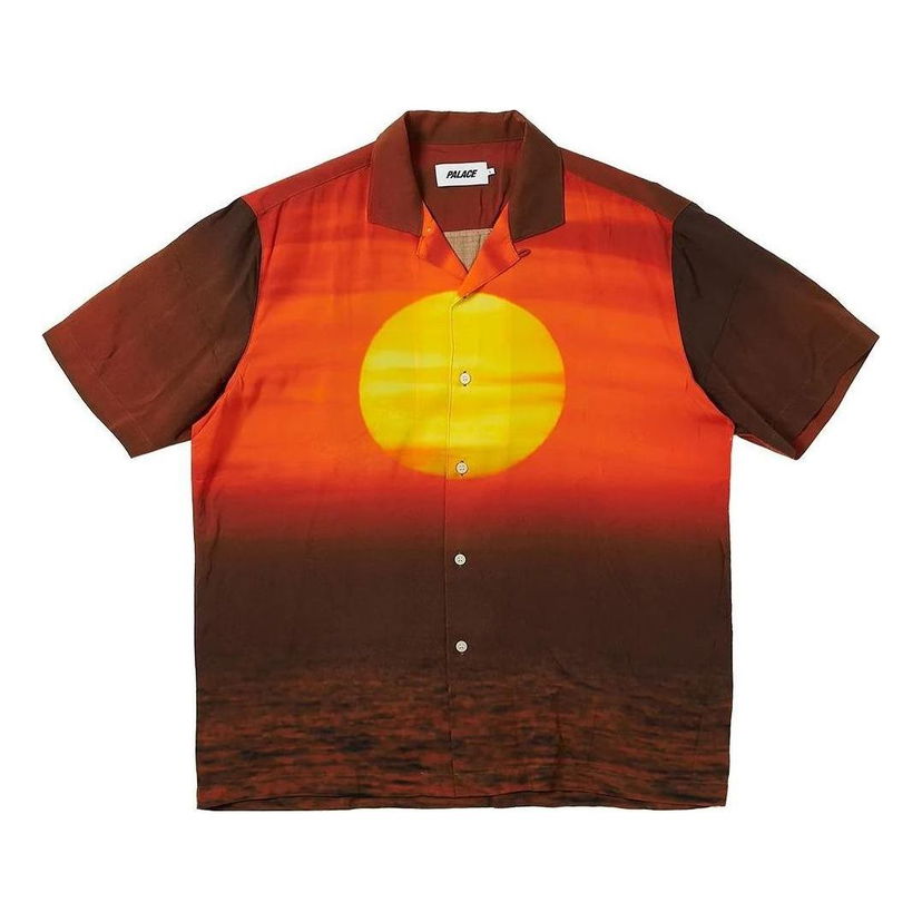 Риза Palace Palace Ultimate Chill Sunset Print Shirt Червено | P24SHT024