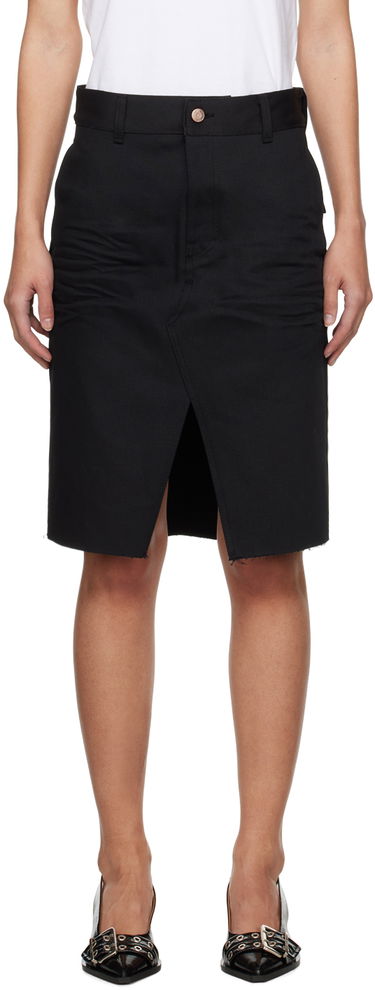 Пола We11done We11done Raw Edge Midi Skirt Черно | WD-DS0-24-303-W-BK, 0