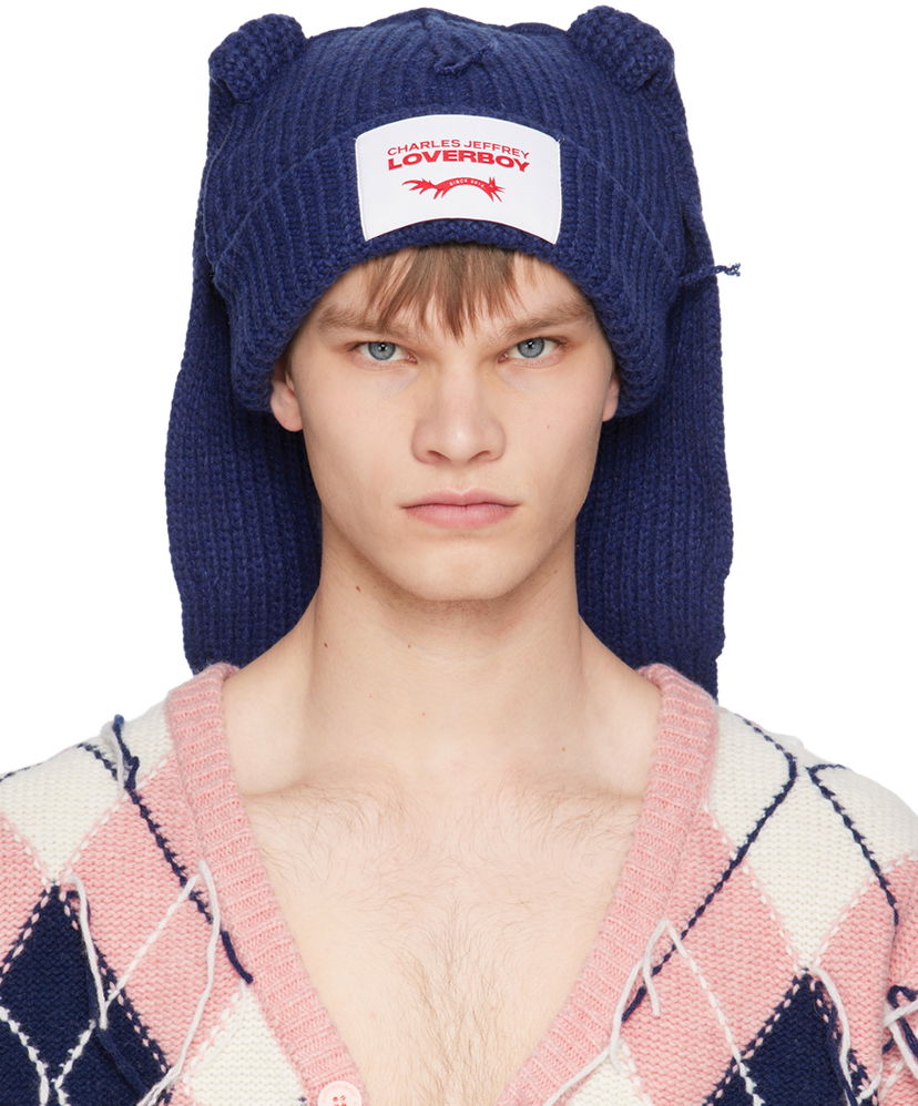Шапка Charles Jeffrey Loverboy Charles Jeffrey LOVERBOY Chunky Rabbit Beanie Тъмно синьо | CJLSS23CRB5
