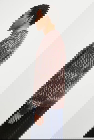 Пуловер Needles Geometric Mohair Blend Cardigan Кафяво | RW357, 1