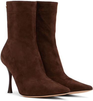 Кецове и обувки Gianvito Rossi Suede Pointed Toe Boots Кафяво | G73173.85LAC.CSF, 3