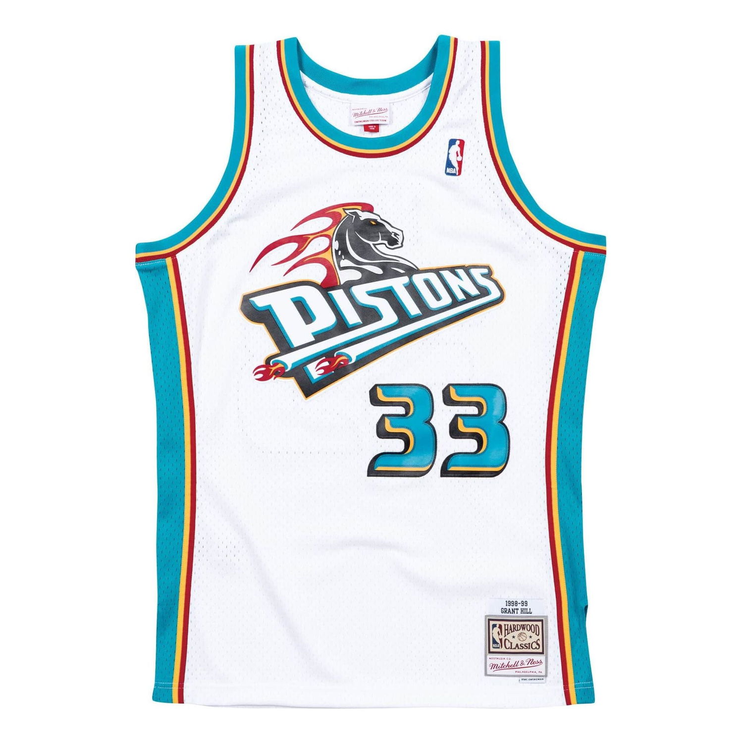 Фланелка Mitchell & Ness NBA Detroit Pistons 1998-99 Swingman Jersey 'Grant Hill 33' Бяло | SMJYCP19211-DPIWHIT98GHI, 0
