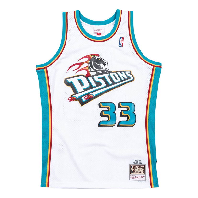 Фланелка Mitchell & Ness NBA Detroit Pistons 1998-99 Swingman Jersey 'Grant Hill 33' Бяло | SMJYCP19211-DPIWHIT98GHI