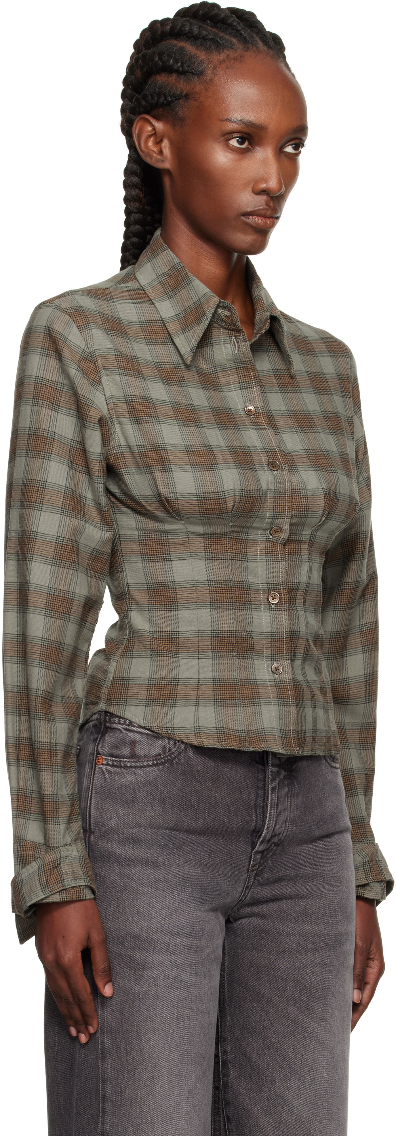 Риза OUR LEGACY Our Legacy Envelop Plaid Shirt Зелено | W4252EI, 1