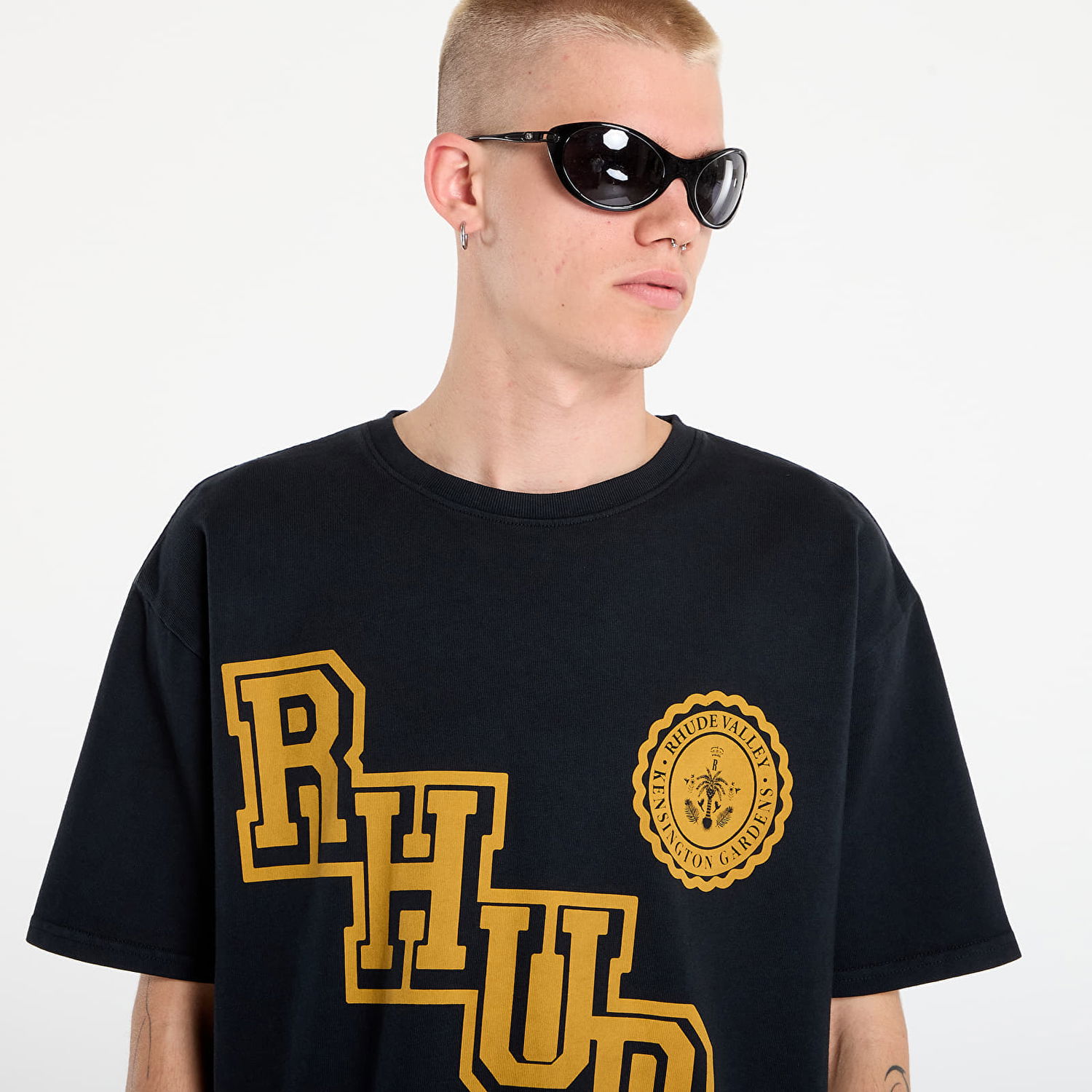 Тениска Rhude Rhude Collegiate Crest T-Shirt Черно | RHPF25TT050120027, 1