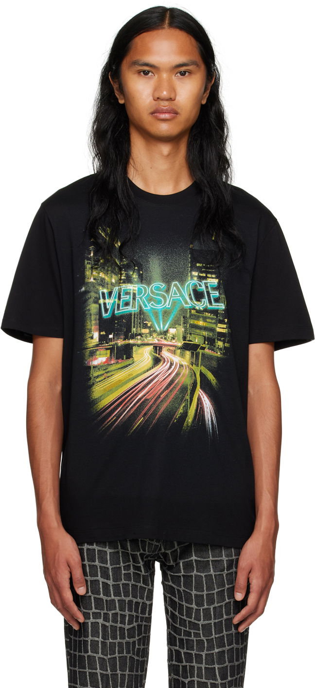 Тениска Versace City Lights Черно | 1012551_1A08992, 0