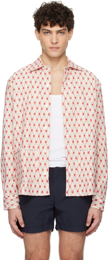 Риза Orlebar Brown Orlebar Brown Barkley Embroidered Resort Shirt Бежово | 280047, 0