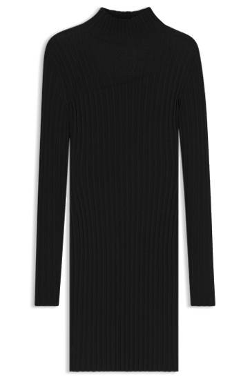 Pокля BOSS Ribbed Bodycon Dress Черно | 50542664, 0
