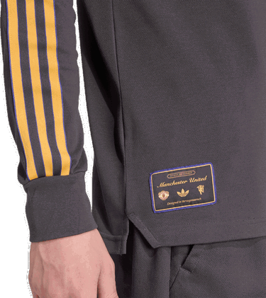 Поло тениска adidas Originals Manchester United Icon Long Sleeve Polo Shirt Сиво | jn2822, 2