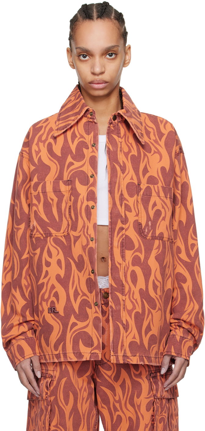 Риза ERL ERL Flame Print Jacket Оранжево
 | ERL08J012