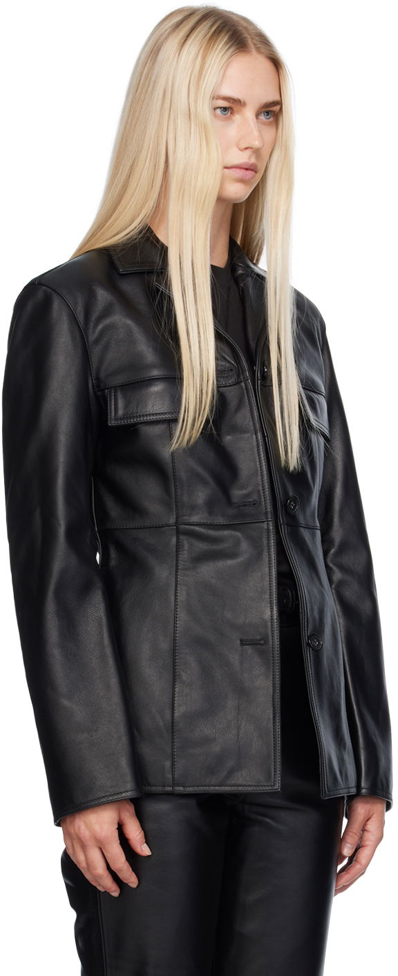 Яке TOTEME TOTEME Hourglass Leather Jacket Черно | 243-WRO0126-LE0065, 1