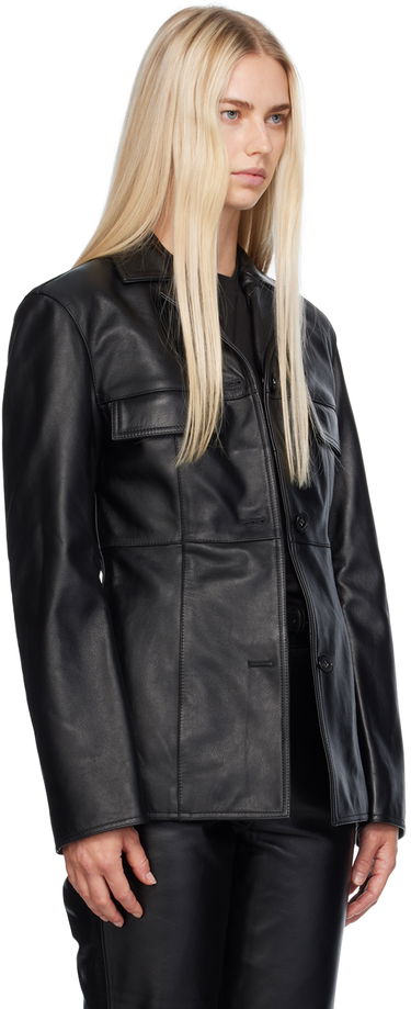 Яке TOTEME TOTEME Hourglass Leather Jacket Черно | 243-WRO0126-LE0065, 1