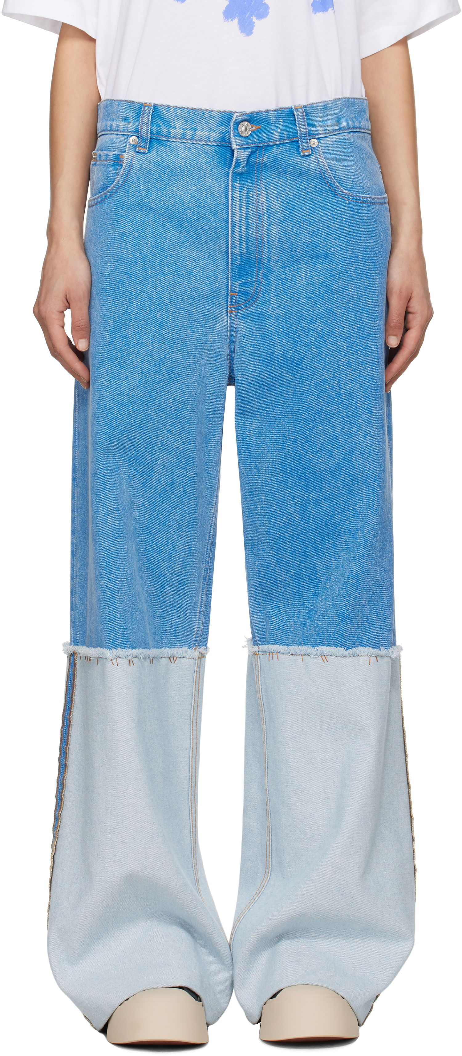 Дънки Marni Marni Two-Tone Wide Leg Jeans Синьо | PAJD0559A0 USCW91, 0
