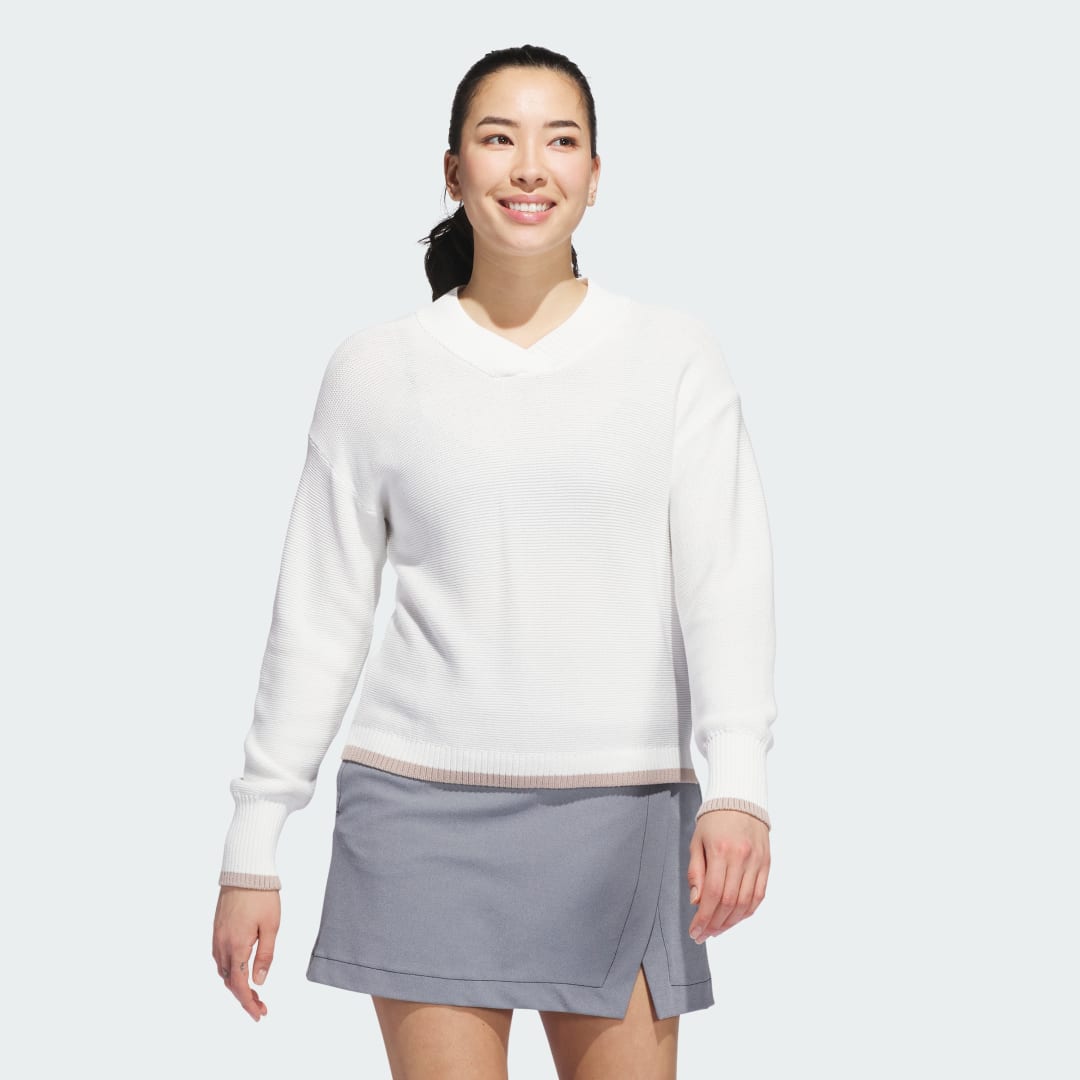 Пуловер adidas Performance Ultimate365 Textured Knit Sweater Бяло | JP3503, 0