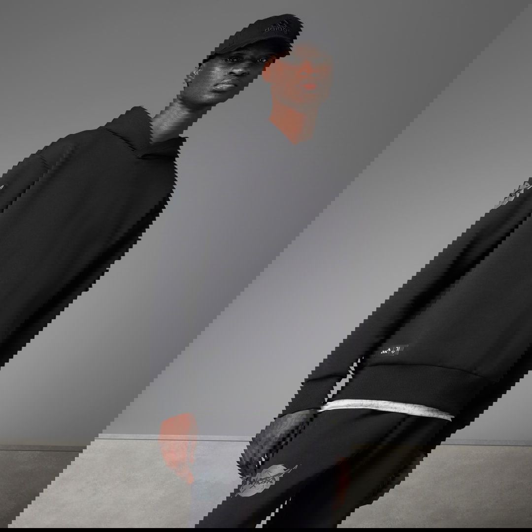 Суитчър adidas Performance Seasonal Doubleknit Hoodie Черно | JE3129, 0