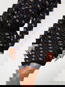 Wool Blend Mini Skirt with Logo Pattern