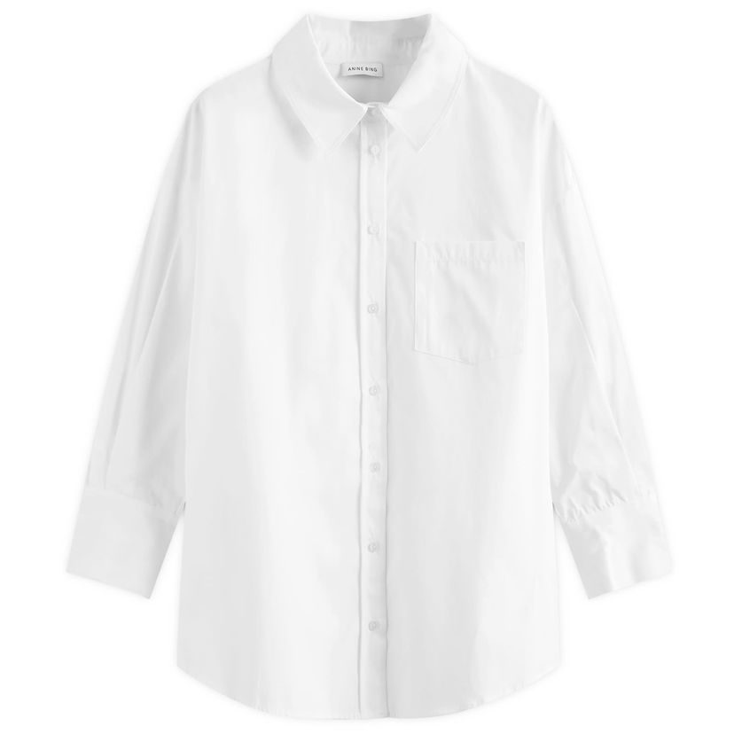 Риза Anine Bing Mika White Shirt Size Large Бяло | A-09-2006-100-WHITE