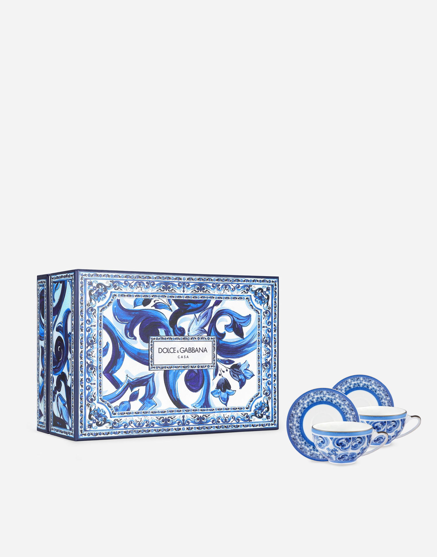 Домашен декор Dolce & Gabbana Gift Box With 2 Porcelain Espresso Cups and Saucers Onesize Синьо | TC0S19TCA88UB008, 0