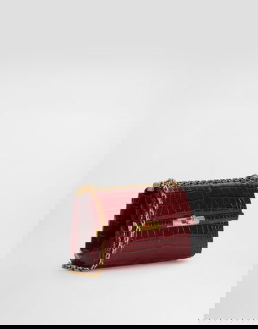 Дамска чанта Dolce & Gabbana Dolce & Gabbana Marlene City Mini Polished Alligator Shoulder/Crossbody Bag Бургунди | BB7766A2R0880346, 2