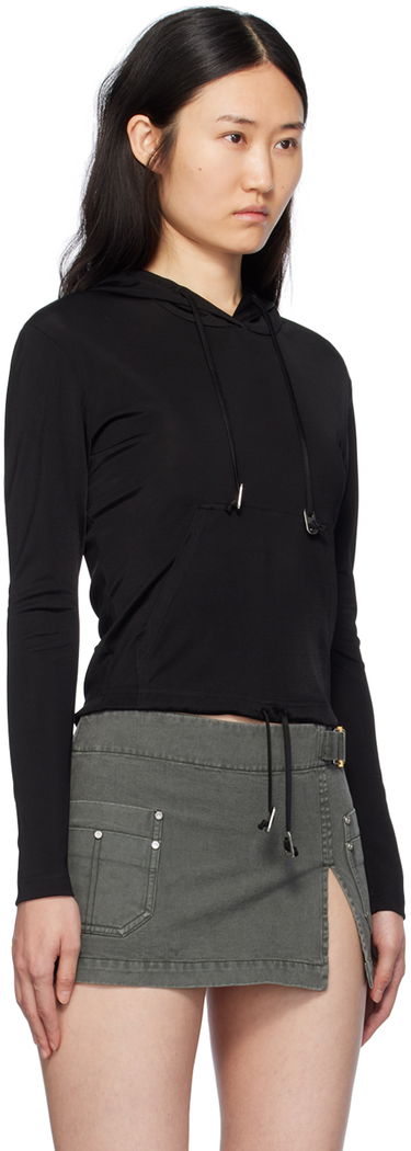 Суитчър Dion Lee Lustrous Shrunken Hoodie Сиво | C3164PS24, 4