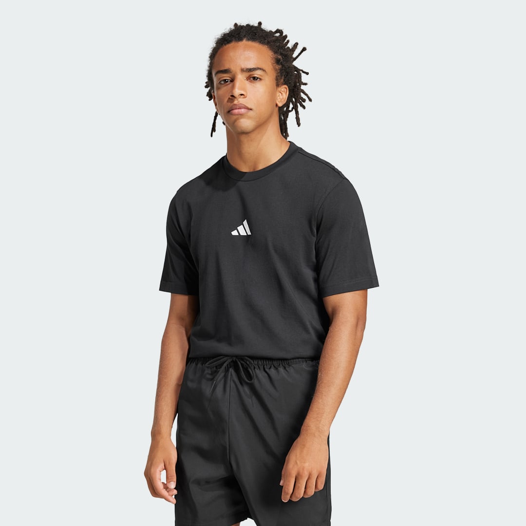Тениска adidas Performance Essentials Small Logo Jersey T-Shirt Черно | JE9024, 0