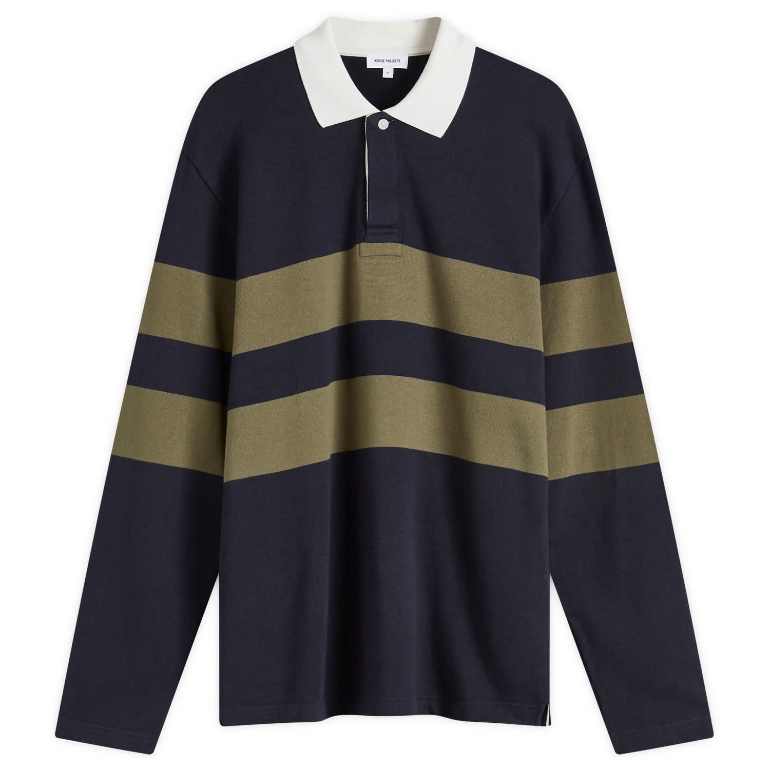 Поло тениска NORSE PROJECTS Brushed Stripe Rugby Polo Navy Large Тъмно синьо | N10-0210-7004, 0