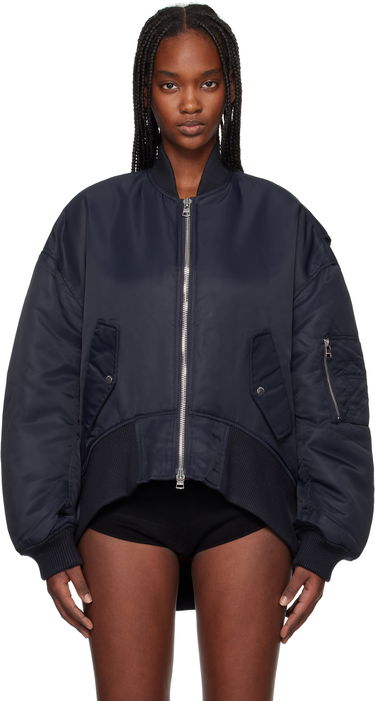 Яке бомбър JW Anderson JW Anderson Oversized Bomber Jacket with Curved Hem Тъмно синьо | JK0381-PG1696, 0