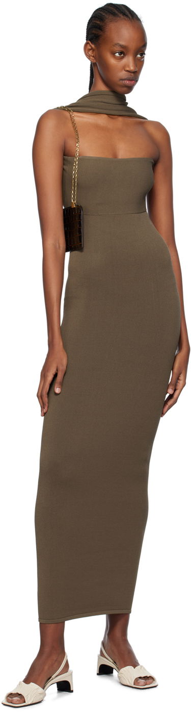 Pокля TOTEME Totême Slip-Through Midi Dress Зелено | 241-WRD1093-YA0028, 3
