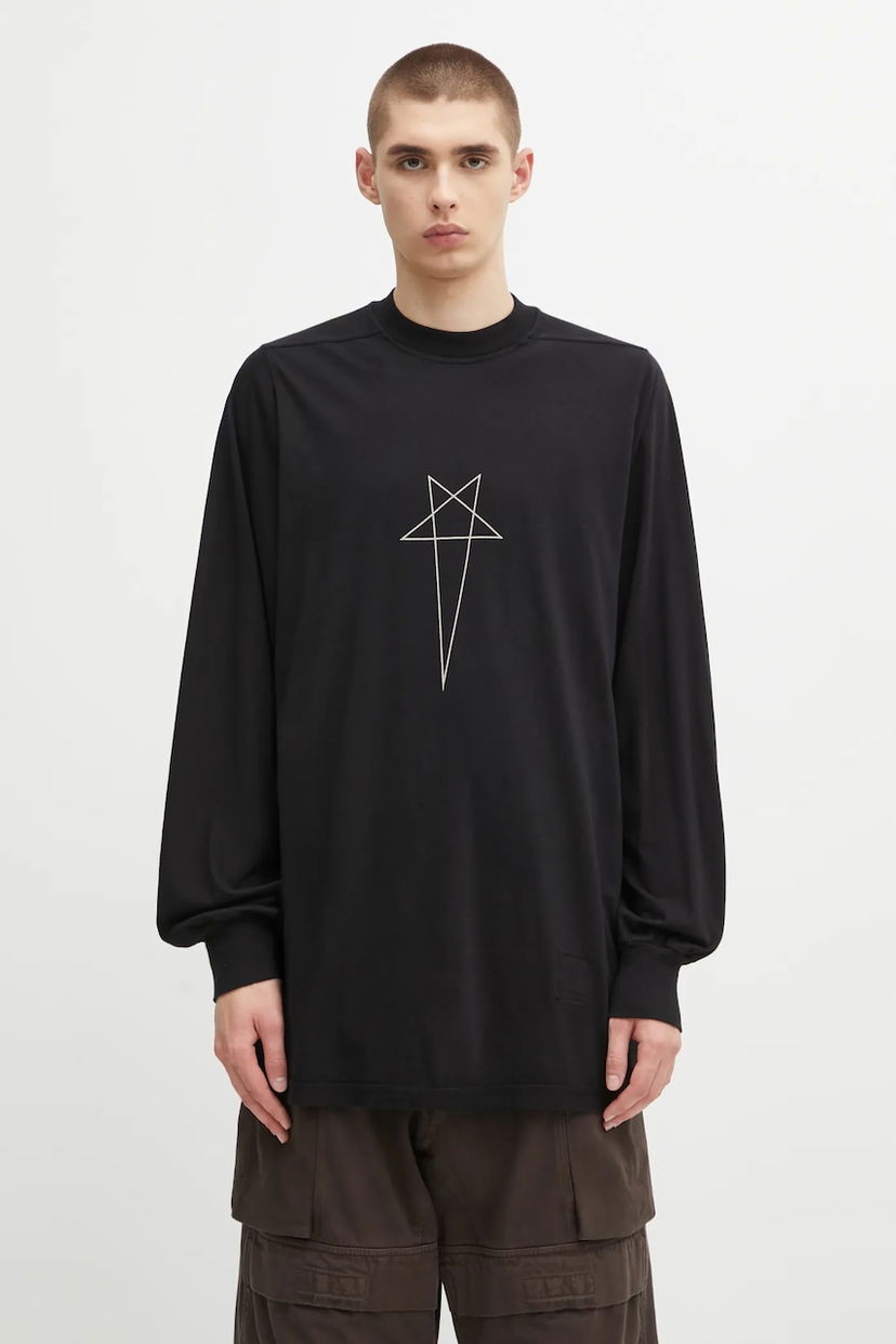 Тениска Rick Owens Rick Owens DRKSHDW Jumbo Long Sleeve T-Shirt Черно | DU02E7261.RNEP3