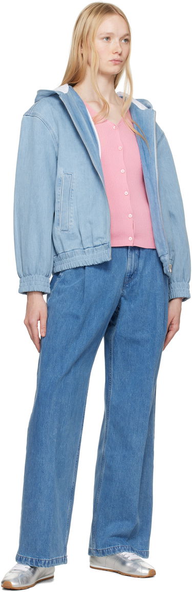 Яке MAISON KITSUNÉ Maison Kitsuné Zipped Hooded Denim Jacket Синьо | OW02103WD4010, 3