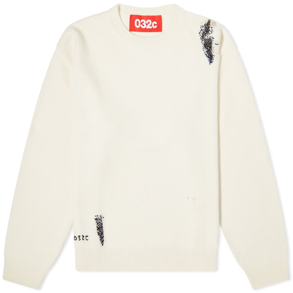 Пуловер 032C Hand Repaired Crew Sweater Бежово | FW21-K-1042-NWH, 0