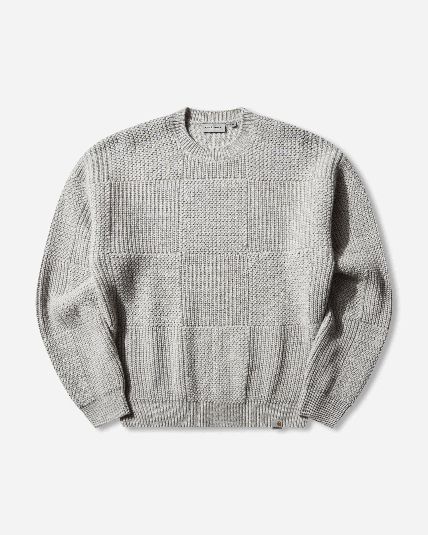 Пуловер Carhartt WIP Bishop Textured Paneled Knit Crewneck Sweater Сиво | I035591 3GEXX, 1