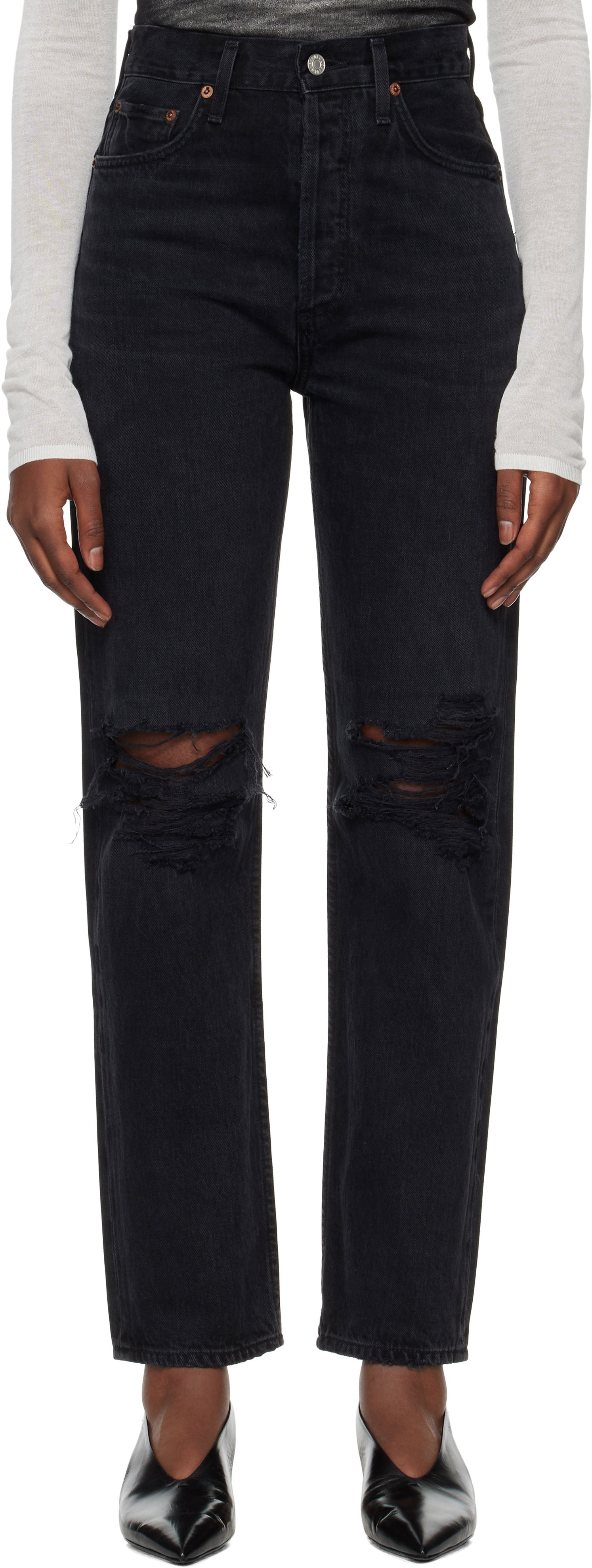 Дънки AGOLDE High Rise Straight Jeans Черно | A154E-1157, 0