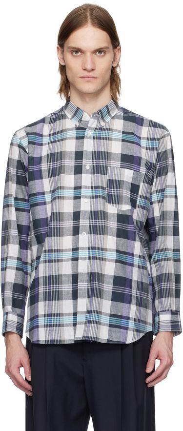 Риза Comme des Garçons Comme des Garçons Shirt Yarn Dyed Check Poplin Shirt Лилаво | FO-B010-051, 0