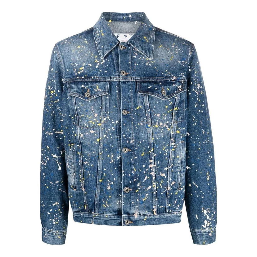 Яке Off-White Paint Skate Denim Jacket Синьо | OMYE077F22DEN0034000