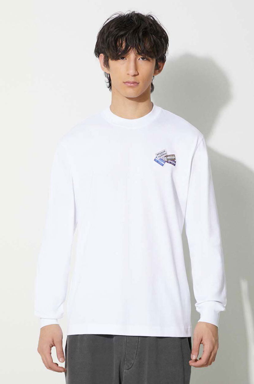 Тениска Lacoste Long Sleeve T-Shirt With Application Бяло | TH2061