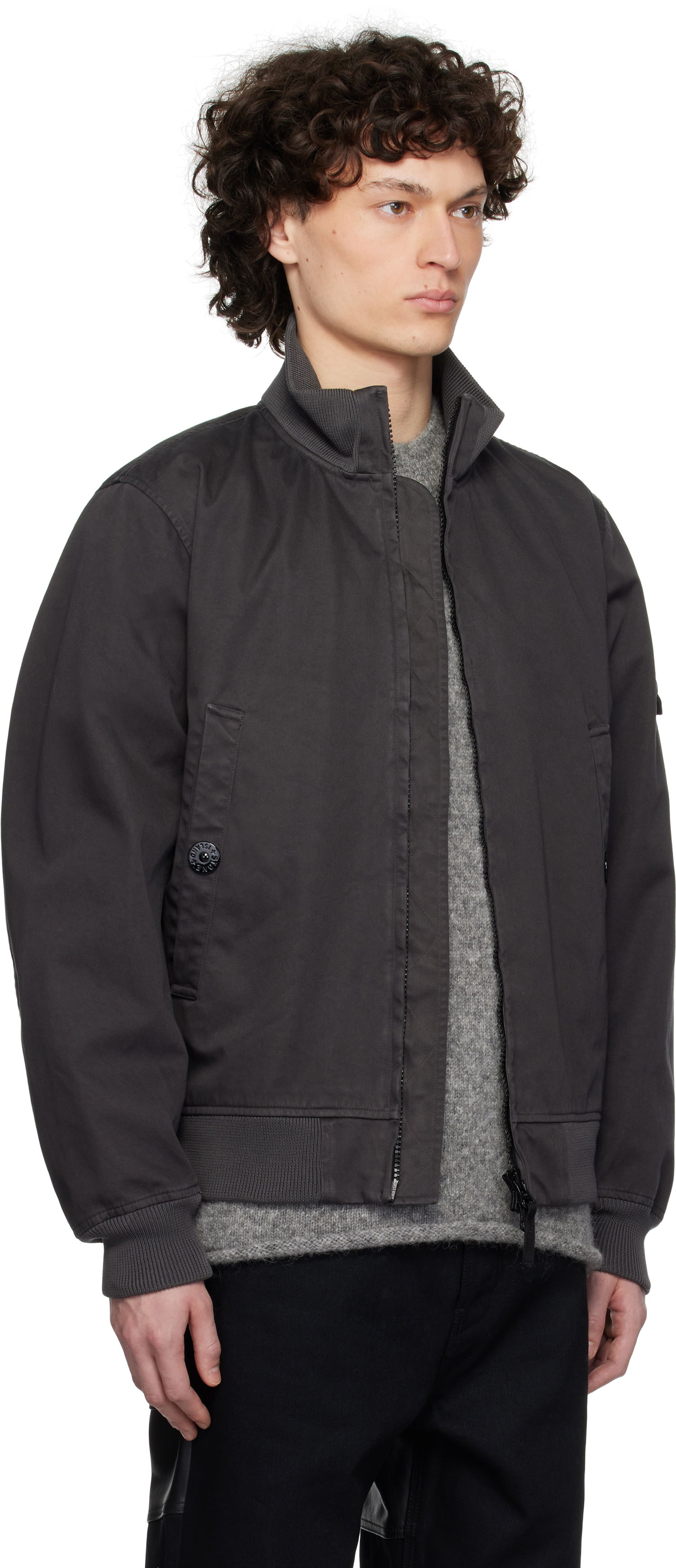 Яке бомбър Stone Island Stone Island Raso Gommato 3L Bomber Jacket Сиво | K1S15 4100012 S0034, 1