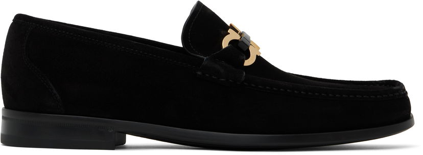 Кецове и обувки FERRAGAMO Salvatore Ferragamo Gancini Ornament Suede Loafers Черно | 778758