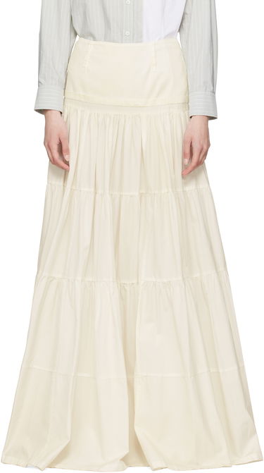 Пола Maison Margiela MM6 Maison Margiela Light Cotton Poplin Tiered Maxi Skirt Бежово | S62MI0031 M35458, 0