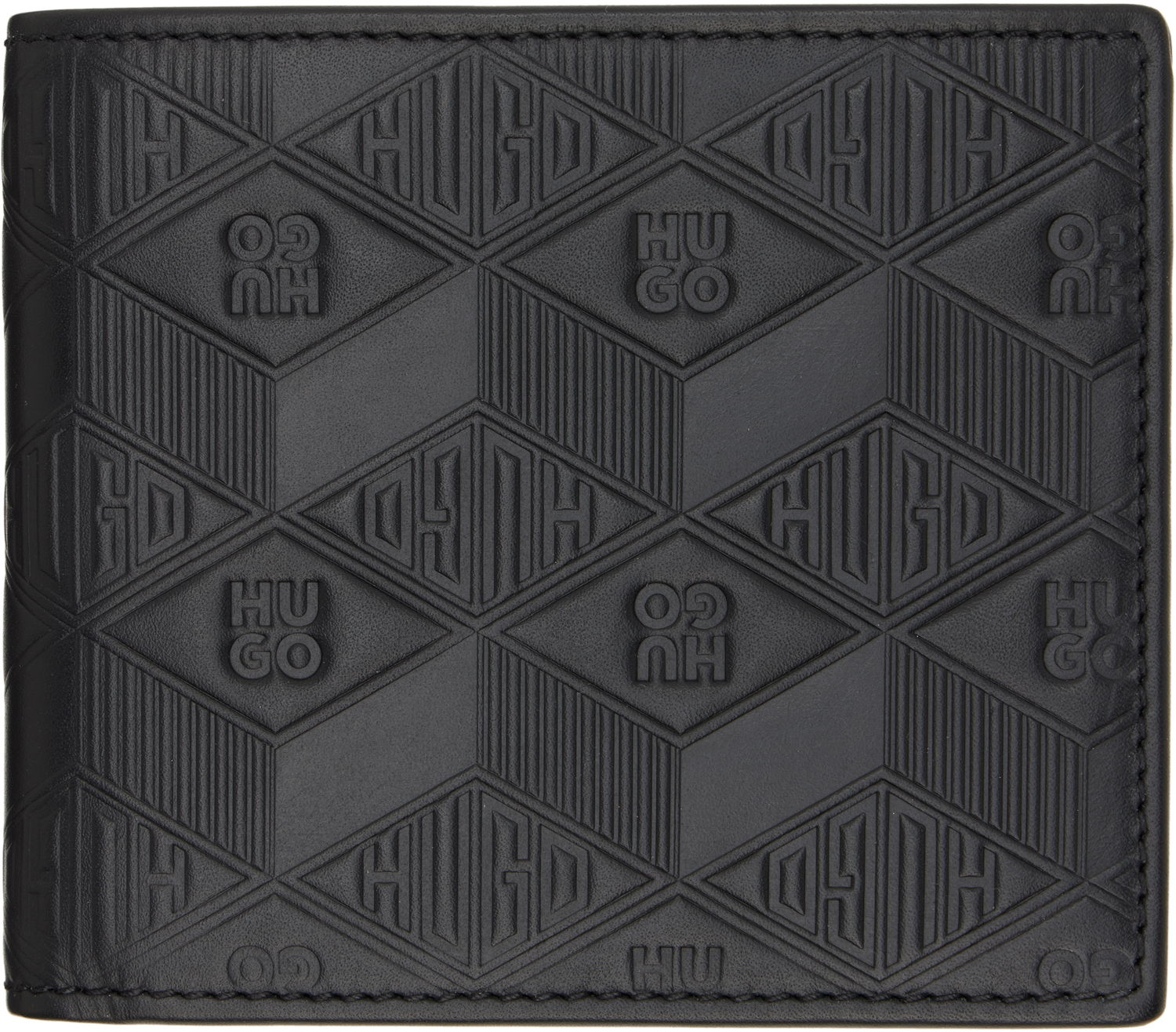 Портфейл BOSS Hugo Embossed Leather Wallet Черно | 50542006, 0