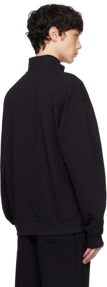 Суитчър BOSS Hugo Logo Print Cotton-Terry Zip-Neck Sweatshirt Черно | 50525881, 2