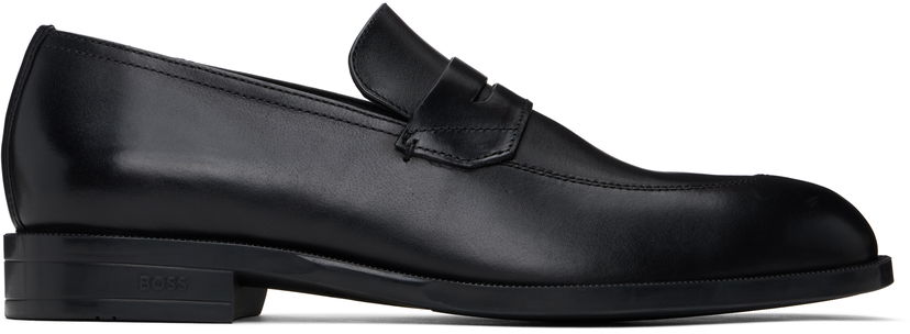 Кецове и обувки BOSS BOSS Leather Penny Loafers Черно | 50541699