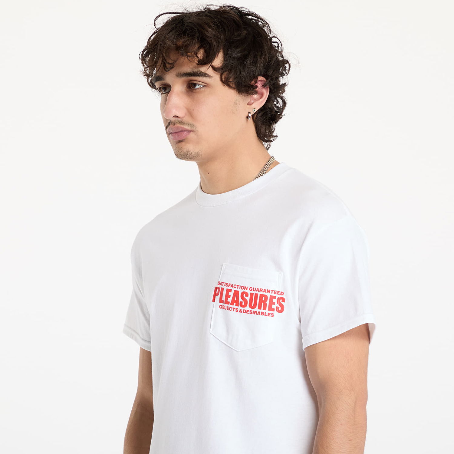 Тениска Pleasures Staff Pocket Бяло | P24W044 WHITE, 1