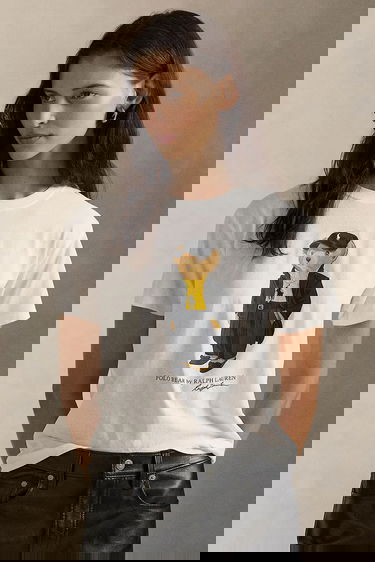 Тениска Polo by Ralph Lauren Polo Bear Graphic Short-Sleeve T-Shirt Бяло | 211A87615, 0