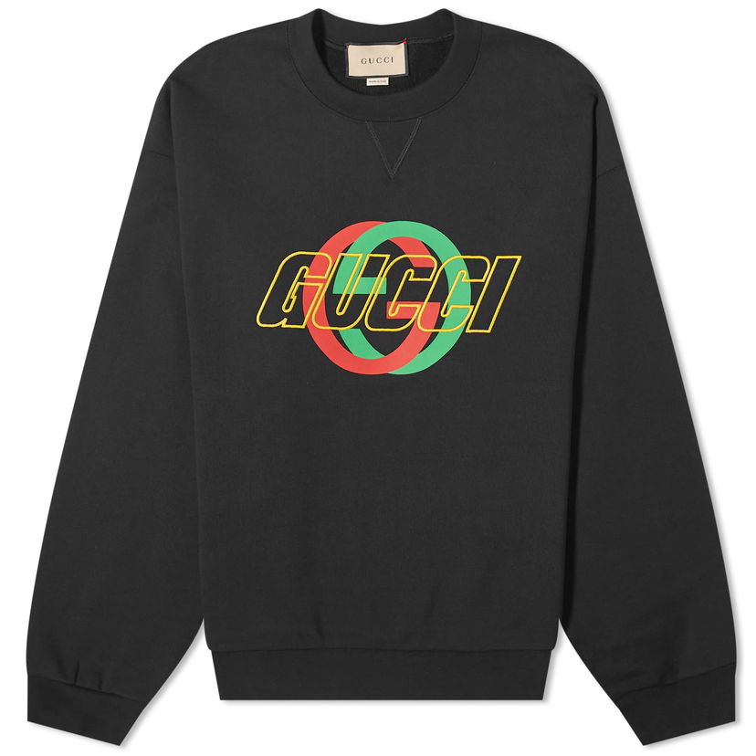 Пуловер Gucci Interlocking Logo Crewneck Черно | 768460-XJGA1-1162