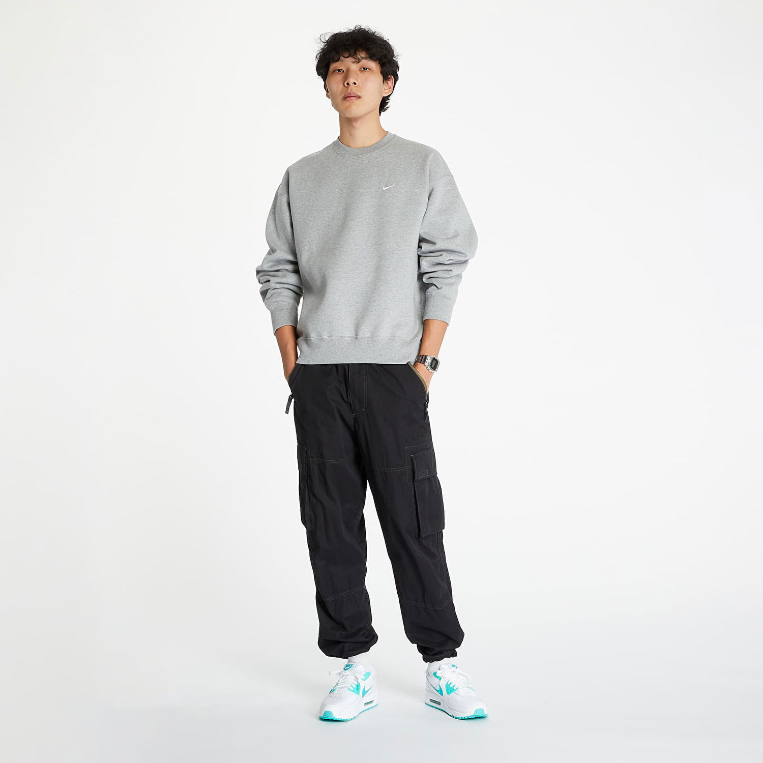 Суитчър Nike SoloSwoosh Crew Fleece Сиво | CV0554-063, 0