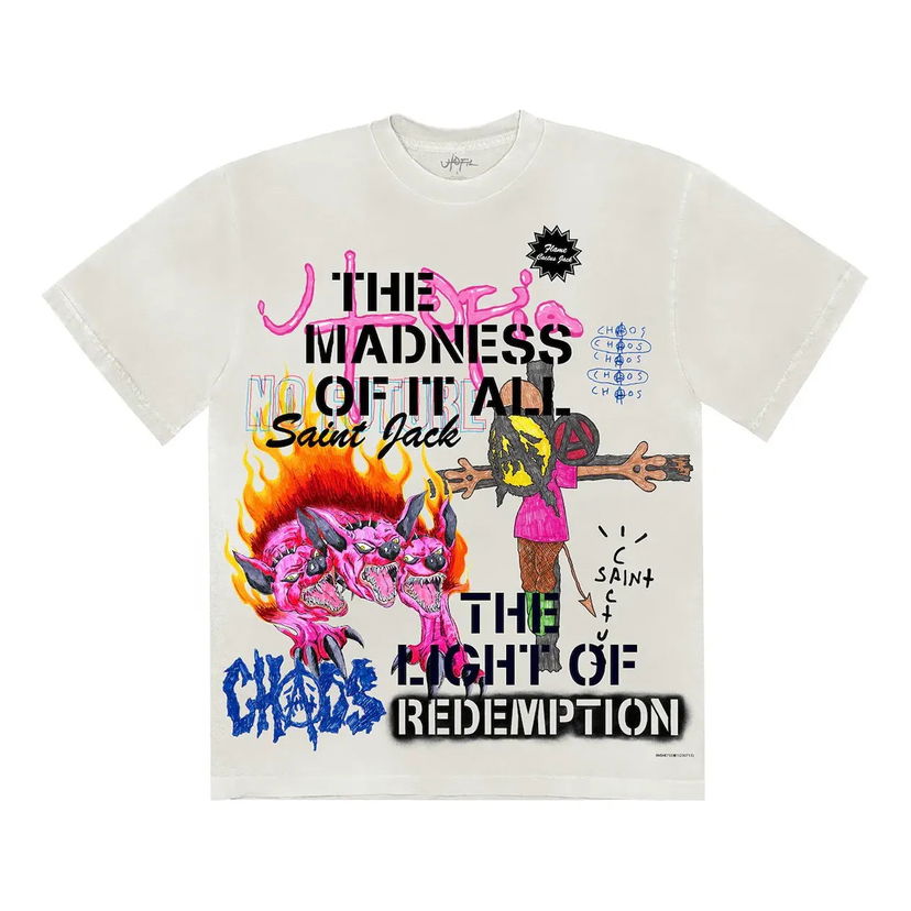 Тениска Cactus Jack by Travis Scott Travis Scott x St Michael Utopia 3A Graphic T-Shirt Бяло | TSUT-SS29